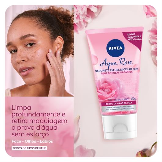 NIVEA MicellAIR Sabonete Gel Facial Água de Rosas 150ml - Imagem em destaque