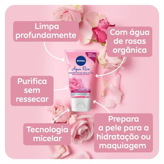 NIVEA MicellAIR Sabonete Gel Facial Água de Rosas 150ml - Imagem em destaque