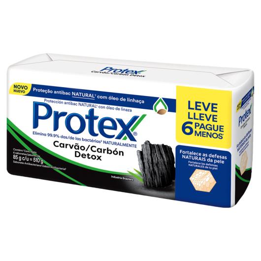 Pack Sabonete Barra Antibacteriano Protex Carvão Detox Envoltório 510g 6 Unidades Leve Mais Pague Menos - Imagem em destaque