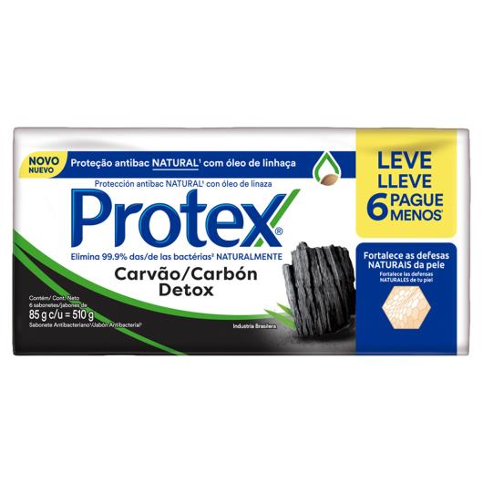 Pack Sabonete Barra Antibacteriano Protex Carvão Detox Envoltório 510g 6 Unidades Leve Mais Pague Menos - Imagem em destaque