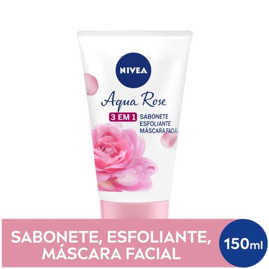 Máscara e Sabonete Facial Esfoliante Nivea Aqua Rose Bisnaga 150ml - Imagem em destaque