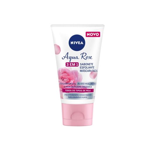 Máscara e Sabonete Facial Esfoliante Nivea Aqua Rose Bisnaga 150ml - Imagem em destaque