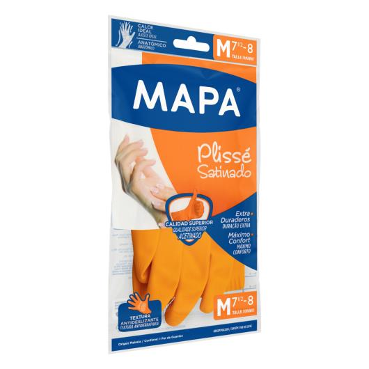 Luva Multiuso Laranja Plissé Satinado Mapa M - Imagem em destaque