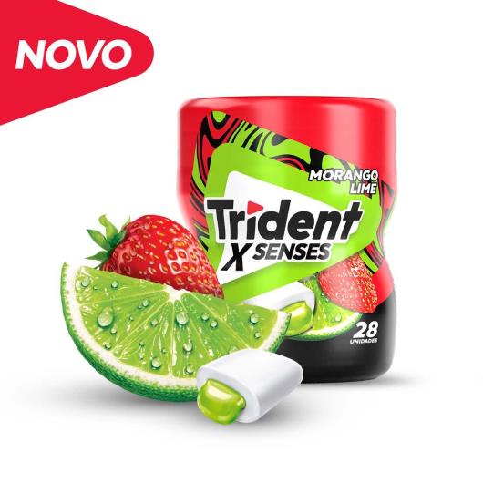 Chiclete Trident X Senses Morango Lime Garrafa 54g - Imagem em destaque