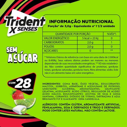 Chiclete Trident X Senses Morango Lime Garrafa 54g - Imagem em destaque