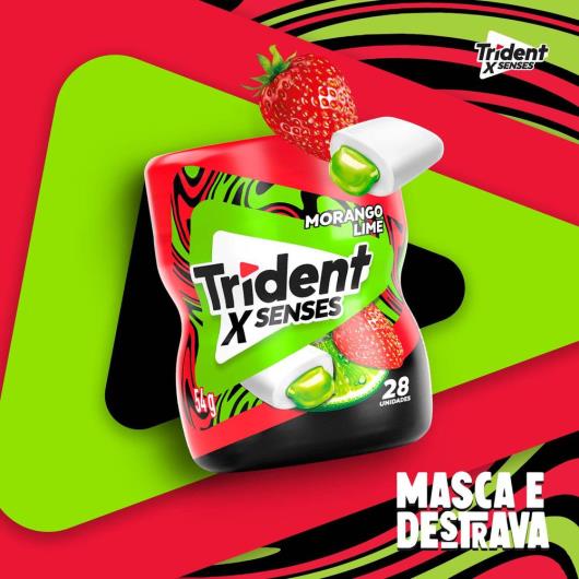 Chiclete Trident X Senses Morango Lime Garrafa 54g - Imagem em destaque