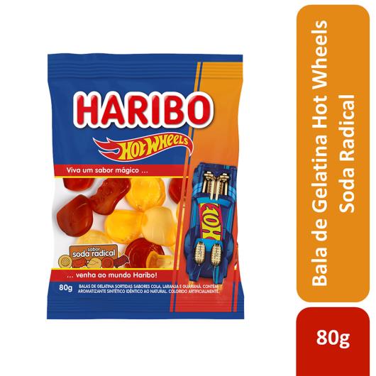 Bala de Gelatina Soda Radical Hot Wheels Haribo Pacote 80g - Imagem em destaque