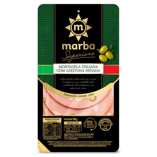 Mortadela italiana com azeitona Marba fatiada 180g - Imagem em destaque