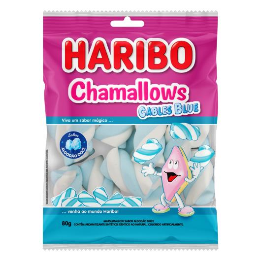 Marshmallow Algodão Doce Cables Blue Haribo Chamallows Pacote 80g - Imagem em destaque