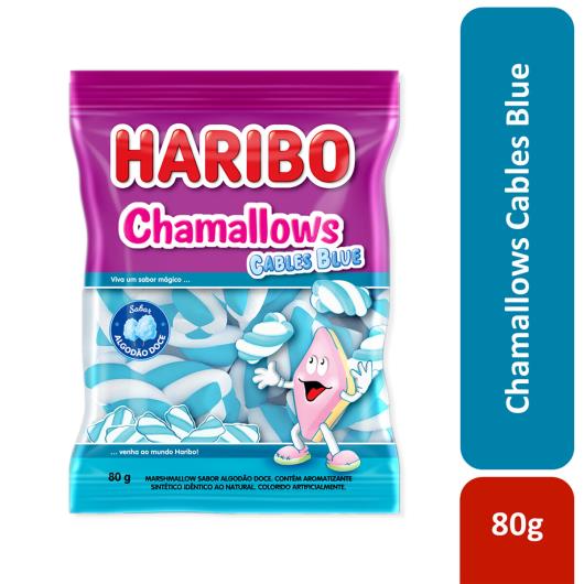 Marshmallow Algodão Doce Cables Blue Haribo Chamallows Pacote 80g - Imagem em destaque