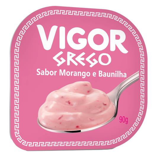 Iogurte Grego Morango e Baunilha Vigor Pote 90g - Imagem em destaque