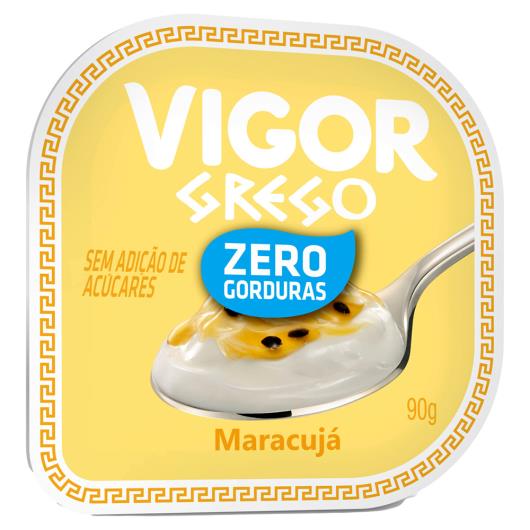 Iogurte Desnatado Grego Calda Maracujá Vigor Pote 90g - Imagem em destaque
