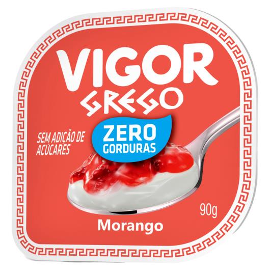 Iogurte Desnatado Grego Calda Morango Vigor Pote 90g - Imagem em destaque
