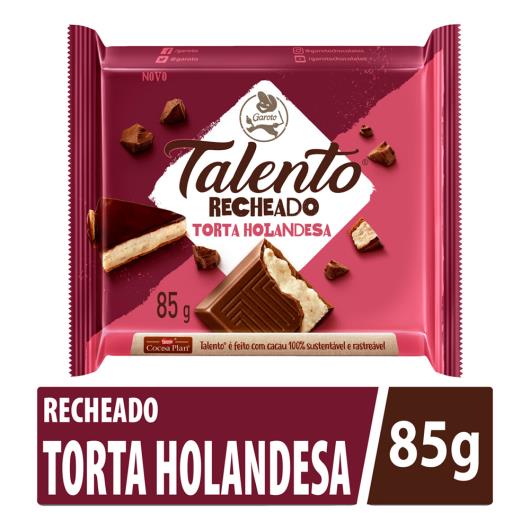 Chocolate ao Leite Recheado Torta Holandesa Garoto Talento 85g - Imagem em destaque