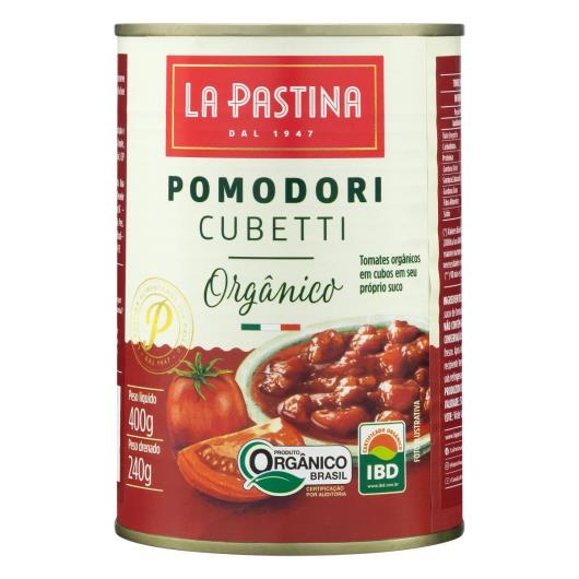 Tomate Pelado Cubos Orgânico La Pastina Lata 240g - Imagem em destaque