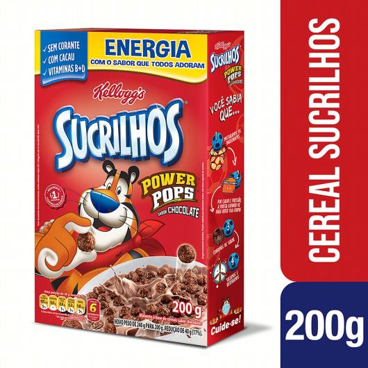 Cereal Matinal Chocolate Kellogg's Sucrilhos Power Pops Caixa 200g - Imagem em destaque