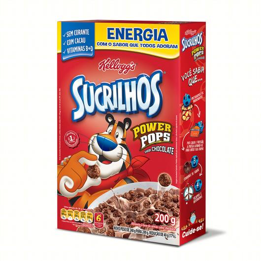 Cereal Matinal Chocolate Kellogg's Sucrilhos Power Pops Caixa 200g - Imagem em destaque