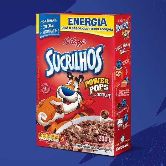 Cereal Matinal Chocolate Kellogg's Sucrilhos Power Pops Caixa 200g - Imagem em destaque