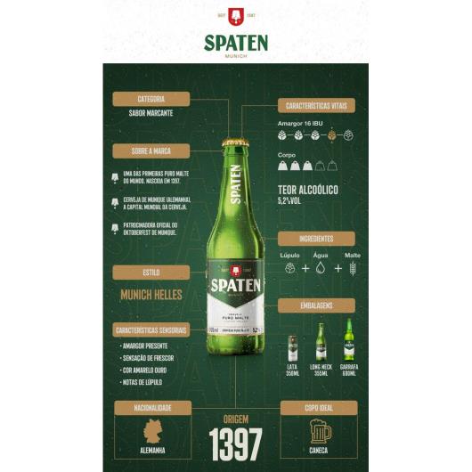 Cerveja Spaten Puro Malte 600ml Garrafa - Imagem em destaque