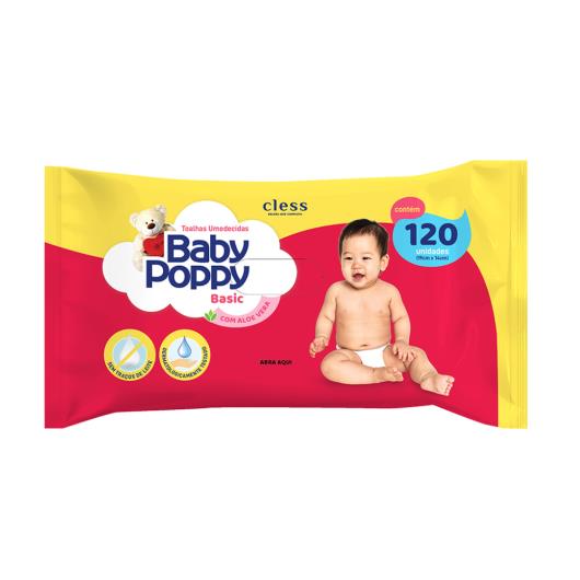 Toalha Umedecida Baby Poppy Basic Pacote 120 Unidades - Imagem em destaque