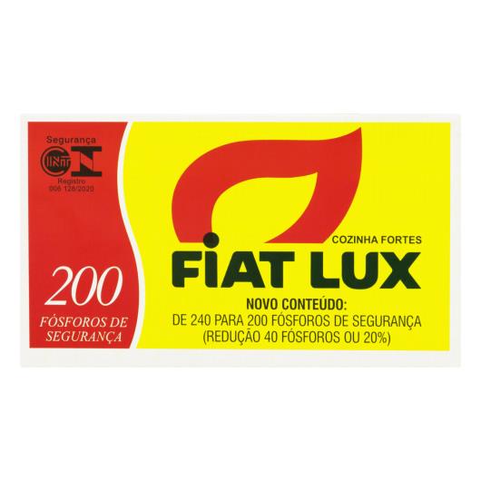 Fósforo de Segurança Fiat Lux Cozinha Fortes 200 Unidades - Imagem em destaque