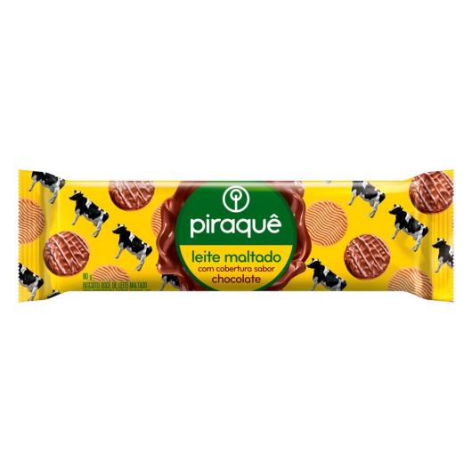 Biscoito Leite Maltado Cobertura Chocolate Piraquê Pacote 80g - Imagem em destaque