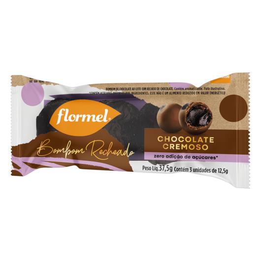 Bombom Chocolate Cremoso Flormel Pacote 37,5g 3 Unidades - Imagem em destaque