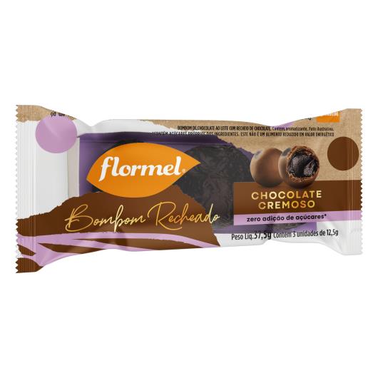 Bombom Chocolate Cremoso Flormel Pacote 37,5g 3 Unidades - Imagem em destaque