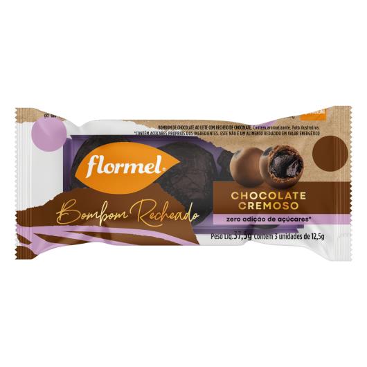 Bombom Chocolate Cremoso Flormel Pacote 37,5g 3 Unidades - Imagem em destaque