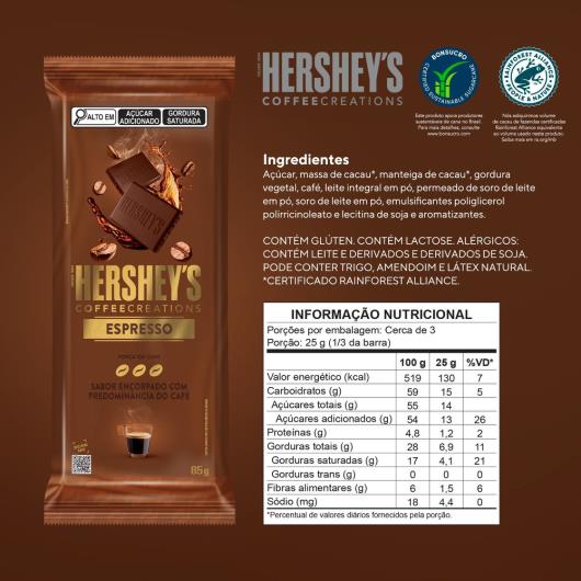 Chocolate Hershey's Espresso Coffee 85g - Imagem em destaque