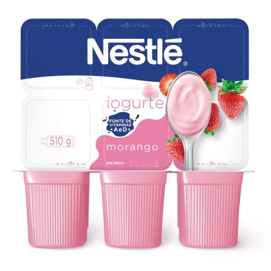 Iogurte Morango Nestlé Bandeja 510g 6 Unidades - Imagem em destaque