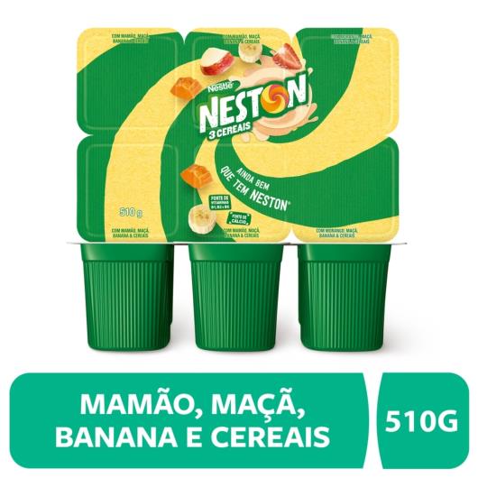Iogurte Mamão, Maçã, Banana e Cereais Neston 3 Cereais 510g 6 Unidades - Imagem em destaque