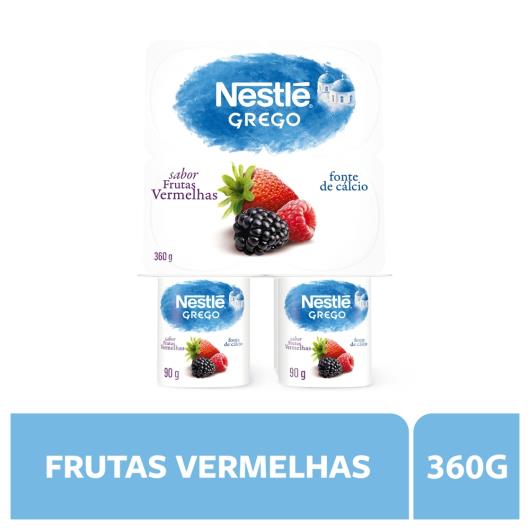 Iogurte Grego Frutas Vermelhas Nestlé Bandeja 360g 4 Unidades - Imagem em destaque