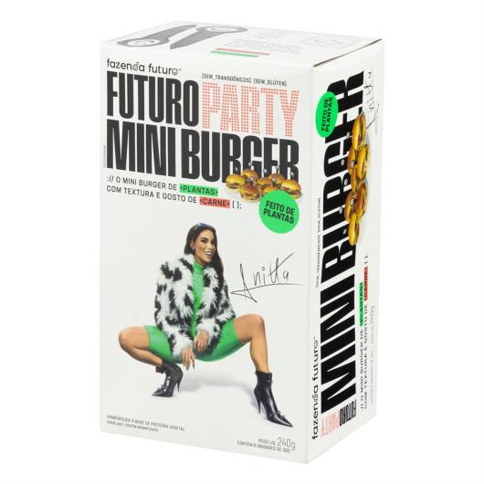 Mini-Hambúrguer Vegetal Fazenda Futuro Party Caixa 240g - Imagem em destaque