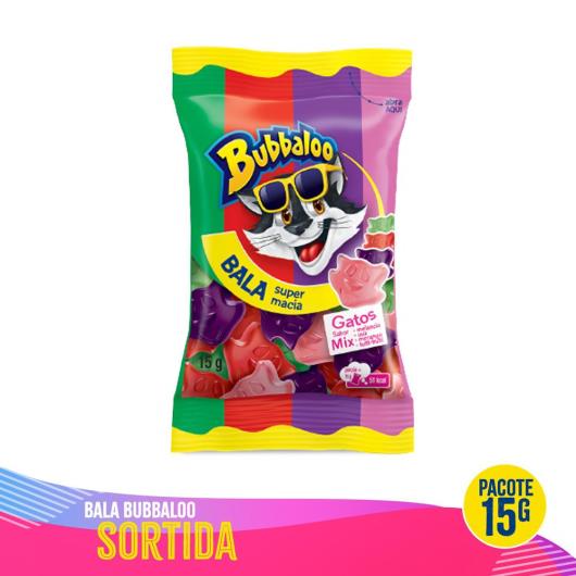 Bala Sortida Gatos Bubbaloo Pacote 15g - Imagem em destaque