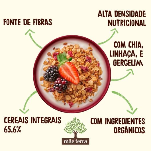 Granola Orgânica Frutas Vermelhas Mãe Terra Caixa 180g - Imagem em destaque