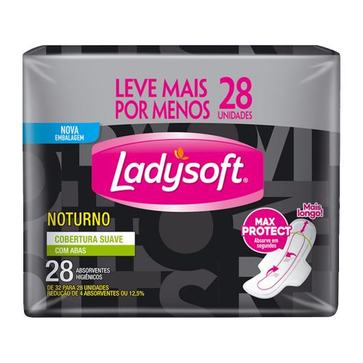 Absorvente Ladysoft Noturno Suave Com Abas  Leve Mais Pague Menos 28 Unidades - Imagem em destaque