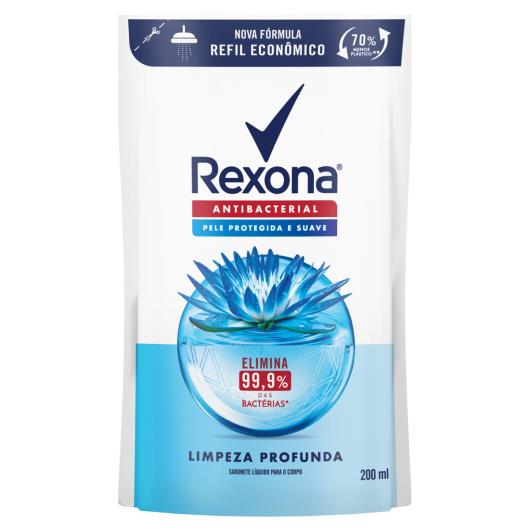 Sabonete Líquido Antibacterial Rexona Limpeza Profunda Sachê 200ml Refil Econômico - Imagem em destaque