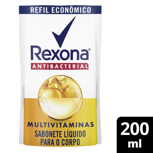 Sabonete Líquido Antibacterial Multivitaminas Rexona Sachê 200ml Refil Econômico - Imagem em destaque
