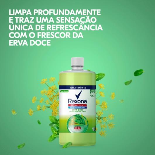 Sabonete Líquido Antibacterial para as Mãos Erva-Doce Rexona Frasco 1l Refil Econômico - Imagem em destaque