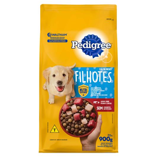 Alimento para Cães Filhotes 2 a 18 Meses Carne, Frango e Cereais Pedigree Pacote 900g - Imagem em destaque