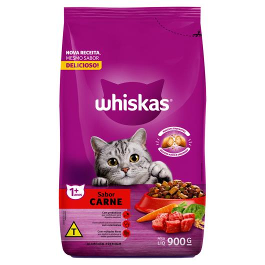 Alimento para Gatos Adultos 1+ Carne Whiskas Pacote 900g - Imagem em destaque