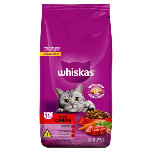 Alimento para Gatos Adultos 1+ Carne Whiskas Pacote 2,7kg - Imagem em destaque