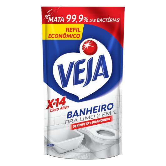 Desinfetante Banheiro Tira-Limo Veja X-14 Sachê 400ml Refil Econômico - Imagem em destaque