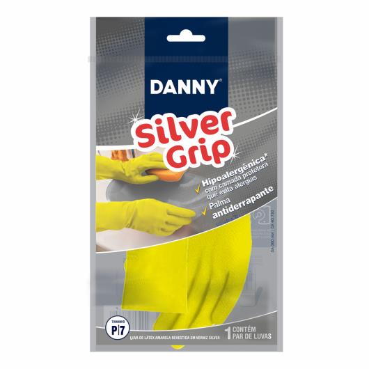 Luva de Proteção em Látex Natural Danny Grip Amarela Tamanho P - Imagem em destaque