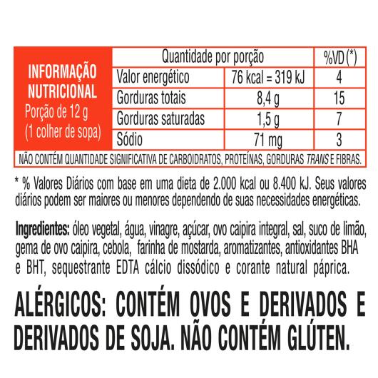 Maionese Páprica Defumada Heinz Squeeze 215g - Imagem em destaque