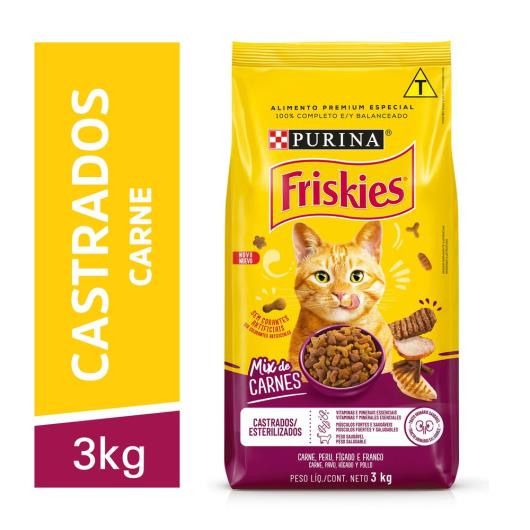 Ração FRISKIES gatos castrados Mix de Carne 3kg - Imagem em destaque