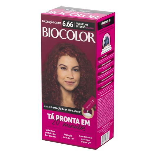 Kit Coloração Creme 6.66 Vermelho Intenso de Arrasar Biocolor Tá Pronta em 20 Minutos - Imagem em destaque