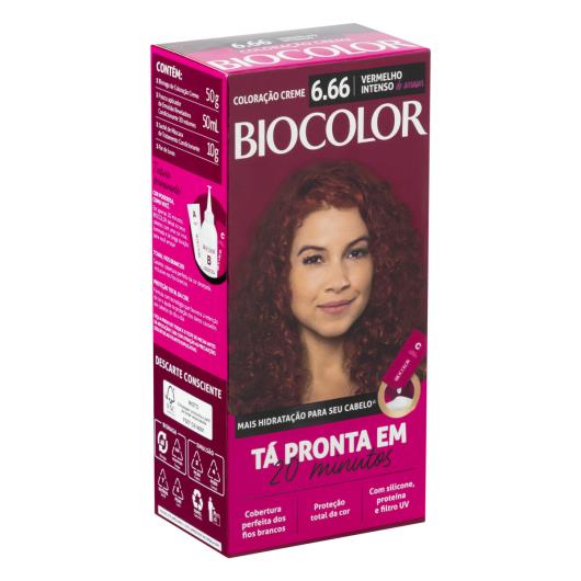 Kit Coloração Creme 6.66 Vermelho Intenso de Arrasar Biocolor Tá Pronta em 20 Minutos - Imagem em destaque