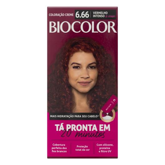 Kit Coloração Creme 6.66 Vermelho Intenso de Arrasar Biocolor Tá Pronta em 20 Minutos - Imagem em destaque